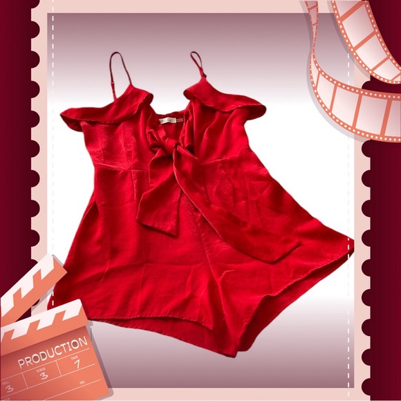 Vibrant Red Flair The Label Sleeveless Jumpsuit, Size M - Picture 1 of 10
